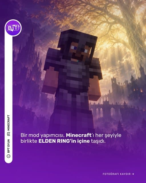 Bu modu oynamak ister miydiniz? Bir mod yapımcısı, Minecraft’ı ELDEN RING’in içine taşıdı... 