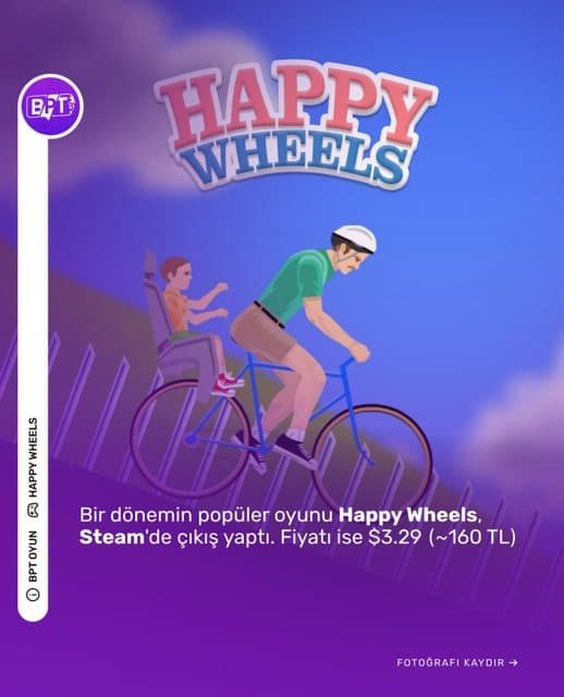 Happy Wheels’ı daha önce oynamış mıydınız? Steam sürümü için sizce 3.29 dolar verilir mi?